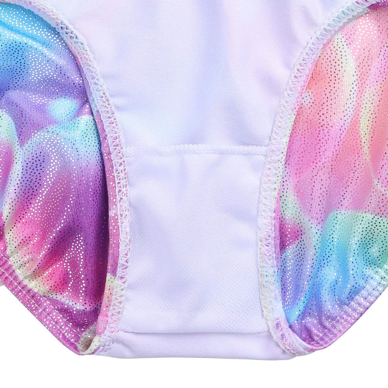 TFJH E Girls Gymnastics Leotard Athletic Practice Outfits One-Pieces Shiny Bodysuit 8-9 Years B Bubble - BeesActive Australia