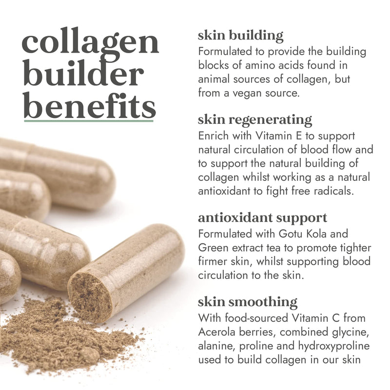 Fushi Vegan Collagen Booster, Vegan Amino Acids, with Vitamin C, E, Biotin, Copper and Botanical Extracts (120 Capsules) - BeesActive Australia