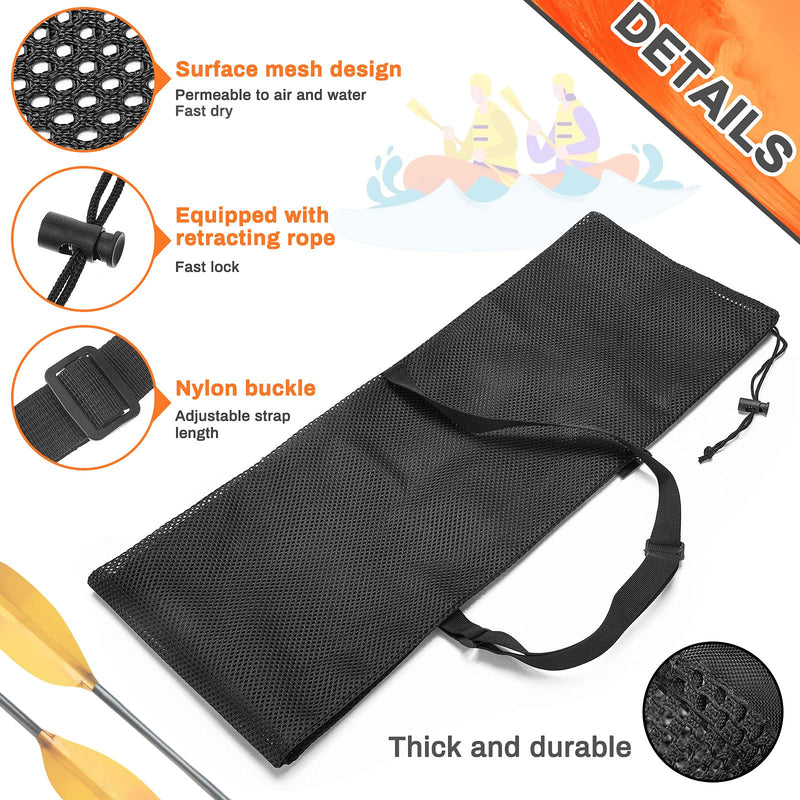 2 Pieces Drawstring Mesh Kayak Paddle Bag Adjustable Shoulder Strap Paddle Storage Bag Portable Kayak Paddle Storage Bag Long Kayak Boat Canoe Paddle Storage Bag for Storage Transport - BeesActive Australia