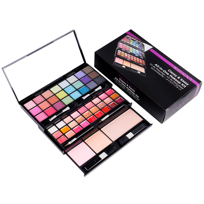 SHANY Classy & Sassy All-in-One Makeup Kit with Mirror, Applicators, 24 Eye Shadows, 18 Lip Glosses, 2 Blushes, and 1 Bronzer. - BeesActive Australia