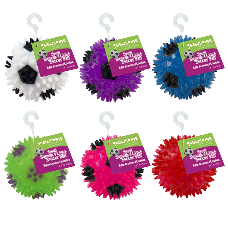 2.5” Squeak & Light Soccer Ball Dog Toy - Small, Promotes Dental and Gum Health for Your Pet, Colors Will Vary Multicolor - BeesActive Australia