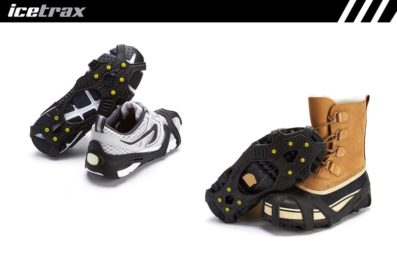 ICETRAX V3 Tungsten Winter Ice Grips for Shoes and Boots - Ice Cleats for Snow and Ice, StayON Toe, Reflective Heel S/M (Men: 5-9 / Women: 6.5-10.5) - BeesActive Australia