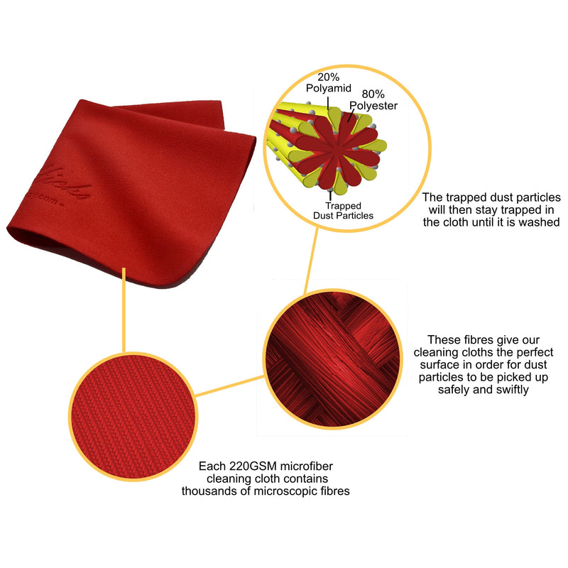 8* Ed Hicks Premium Microfibre Glasses Cleaning Cloths also for Phone Screens, Lenses � Ultra Effective, Chemical Free Cleaning � Super Soft � Reusable � Easy to find Colours � Storage Pouch Medium (12 x 12cm) Multi-Colour (8 Pack) - BeesActive Australia