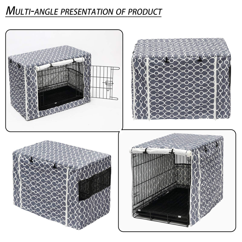 Pethiy Dog Crate Cover Durable Polyester Pet Kennel Cover Universal Fit for Wire Dog Crate - Fits Most 24-48 inch Dog Crates-Cover only 36-Inch Grey - BeesActive Australia