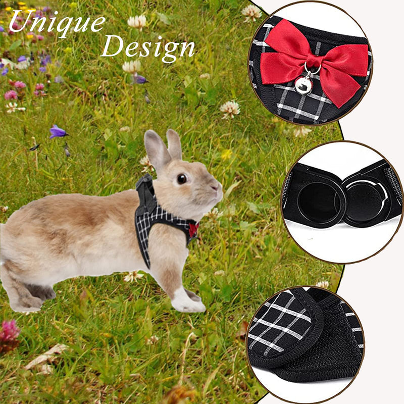 BLUWTE Cat Harness and Leash Set for Escape Proof ,Breathable Dog Harness,Pet Harness,Adjustable Mesh Vest Harness for Puppy Cat Rabbit Black XX-Small - BeesActive Australia