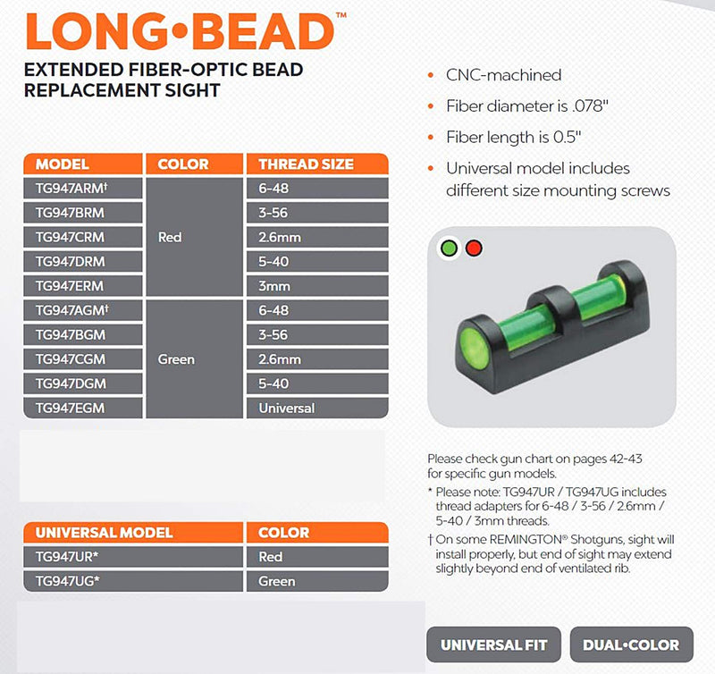 TRUGLO Long Bead Fiber Optic Sight 3mm Green - BeesActive Australia