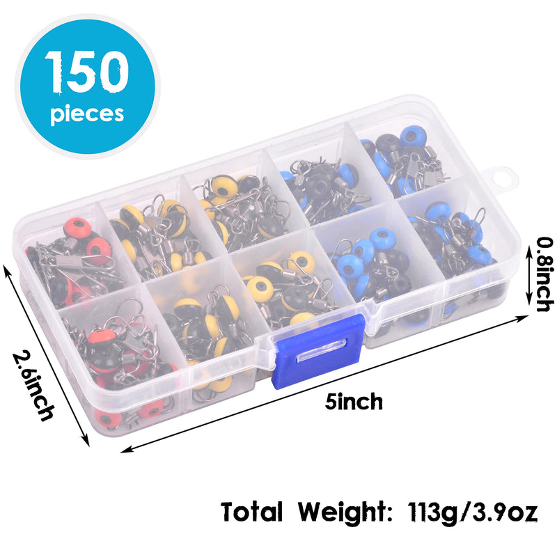Fishing Line Sinker Slides Kit, Fishing Rig Floats Swivel Snap Clip Connector Catfish Tackle Box 150pcs/box - BeesActive Australia