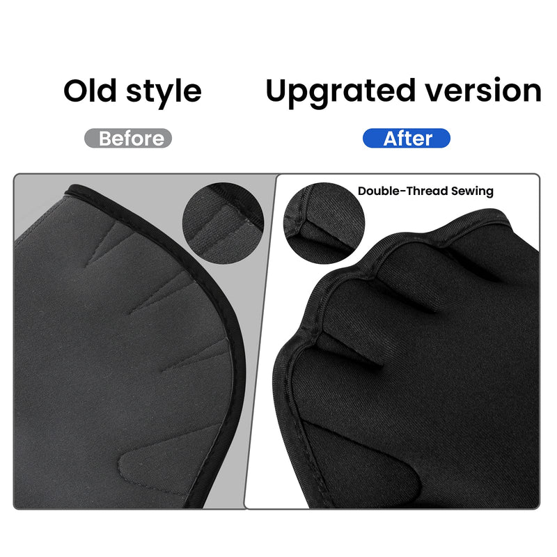 TAGVO Aquatic Gloves for Helping Upper Body Resistance, Webbed Swim Gloves Well Stitching, No Fading, Sizes for Men Women Adult Children Aquatic Fitness Water Resistance Training Medium black - BeesActive Australia