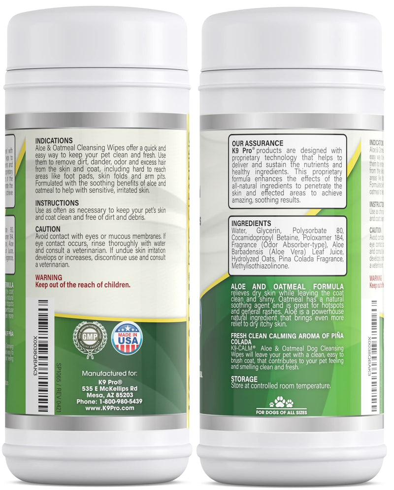 K9 Pro Dog Wipes Cleaning Deodorizing for Paws and Butt - All Natural Pet Wipes for Dogs, Premium Puppy Wipes for Dogs Feet and Dog Face Wipes, Dog Paw Wipes, Dog Bath Wipes for Dogs Feet 60 Count - BeesActive Australia