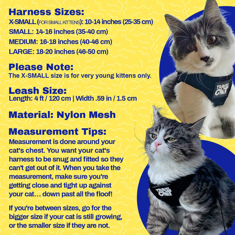 Travel Cat: The True Adventurer - Reflective Cat and Kitten Harness and Leash Set for Walking - Lightweight, Breathable, Snug Fit - Strong Leash with Sturdy Snap Clip Small Grey - BeesActive Australia