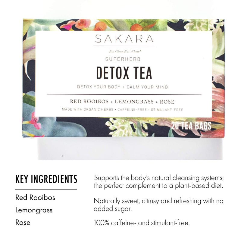 Sakara Superherb Herbal Tea for Detox and Metabolism 20pk Rose - BeesActive Australia