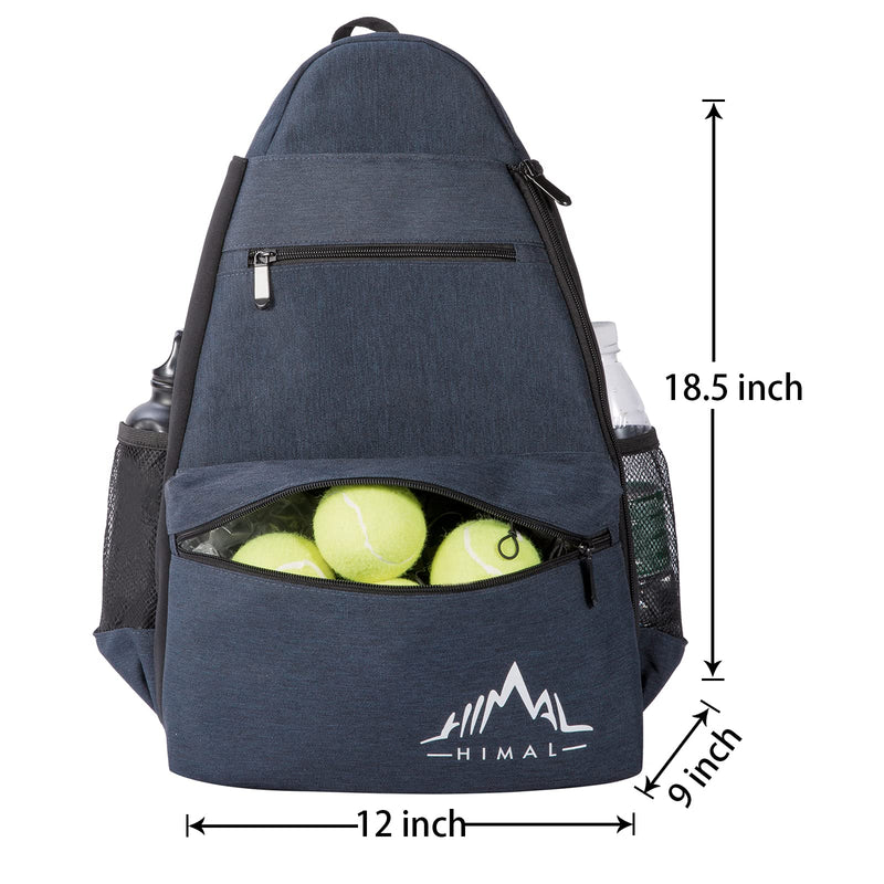 Himal Outdoors Tennis Backpack Tennis Bag - Large Storage Holds 2 Rackets and Necessities With Tennis,Pickleball,Racketball,Suitble for Women,Men and Teenagers Blue Grey - BeesActive Australia