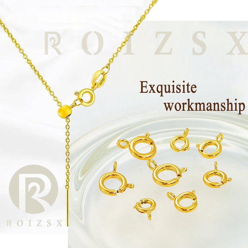 Spring Clasps 18k Gold Filled with Open Jump Rings Round Clasps for Necklaces Bracelet Or Jewelry Making, Made in Italy.0.2inch(5mm) 3Pcs Gold 0.2inch(5mm) - BeesActive Australia