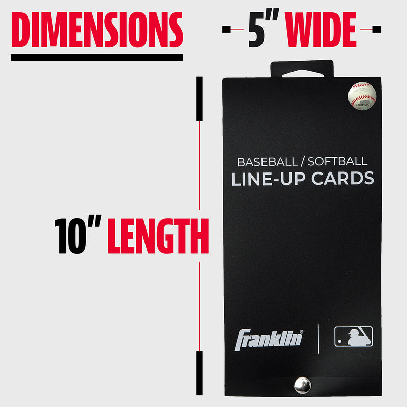 Franklin Sports MLB Baseball + Softball Lineup Cards - 25 Game Line Up Sheets Book + Holder for Coaches + Managers - Black - BeesActive Australia