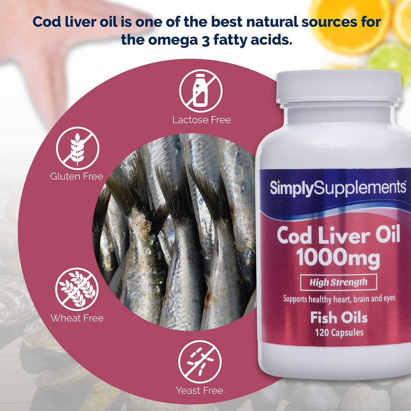 Cod Liver Oil 1000mg 120 Capsules | Rich in Omega 3 Fatty Acids | Manufactured in The UK - BeesActive Australia