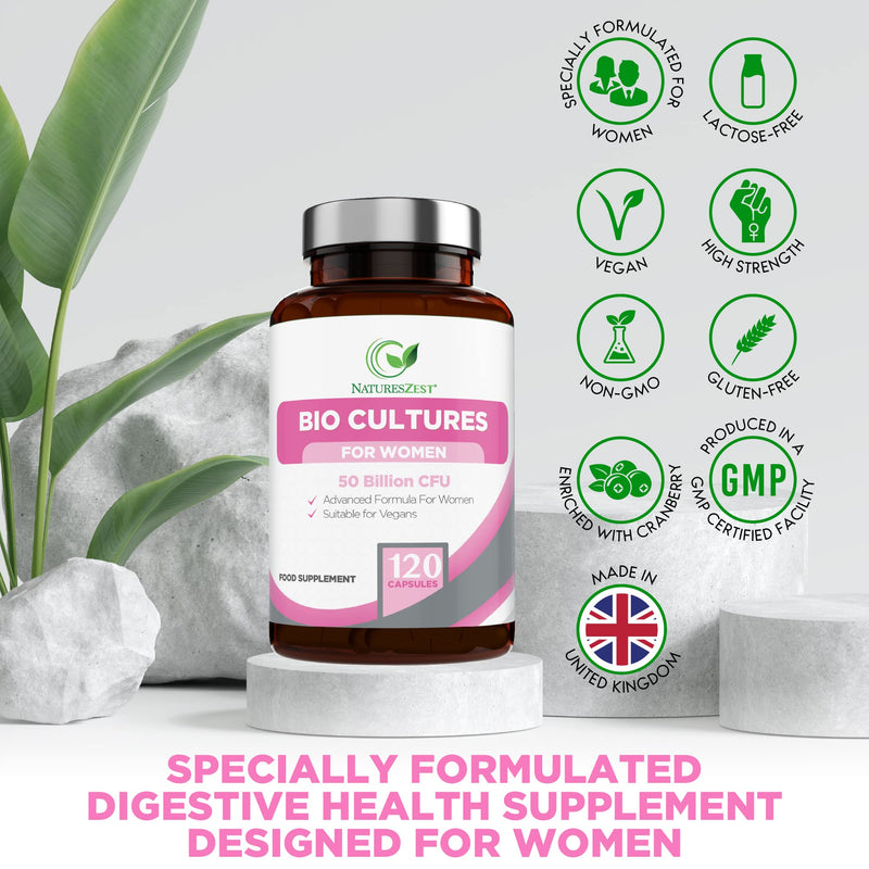 Probiotics for Women - 50 Billion CFU with Prebiotics and Cranberry � 120 Vegan Caps � Women�s Probiotic Supplement with Lactobacillus Reuteri and Acidophilus Probiotic, UK Made � Packaging May Vary - BeesActive Australia