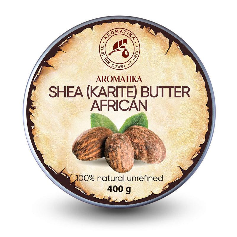 Shea Butter Cold Pressed 14.1 oz - Unrefined African Shea Butter - Ghana - 100% Pure & Natural - Best for Hair - Skin - Lip - Face - Body Care - Karite Shea Butter - Aluminium jar 14 Ounce (Pack of 1) - BeesActive Australia