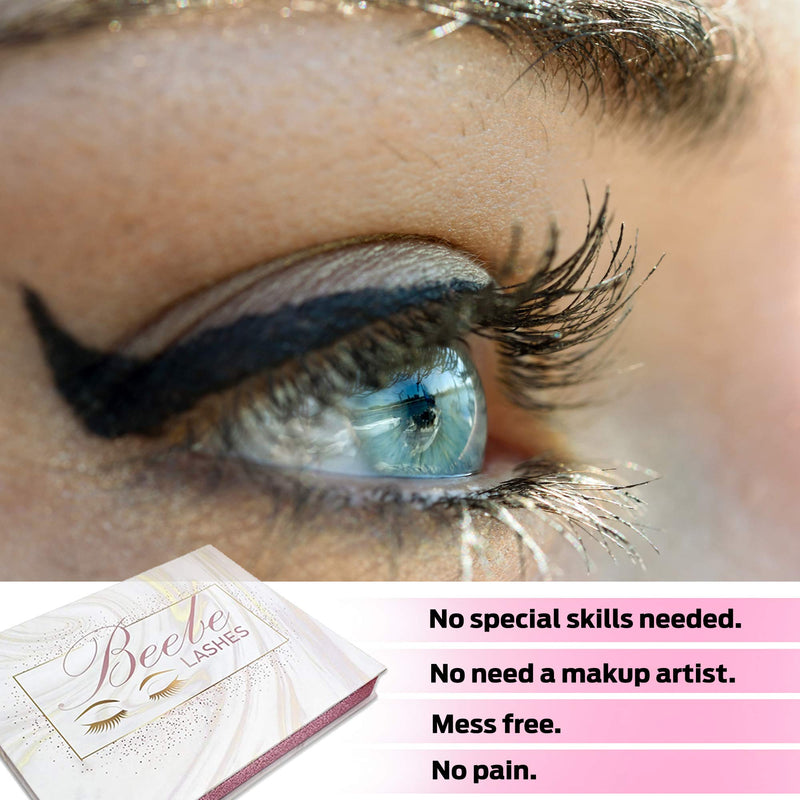 Magnetic Eyeliner and Magnetic Lashes Kit, 3 Lash Style with 2 Waterproof Eyeliner and Tweezer - BeesActive Australia