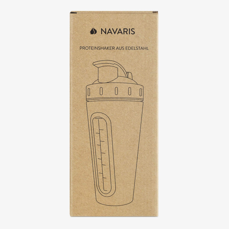 Navaris Stainless Steel Protein Shaker - 750ml Metal Nutrition Protein Fuel Drink Bottle with Mixer Blend Ball - 0.75 Litre Protein Shaker - Copper 750 ml (Pack of 1) Metallic Copper - BeesActive Australia