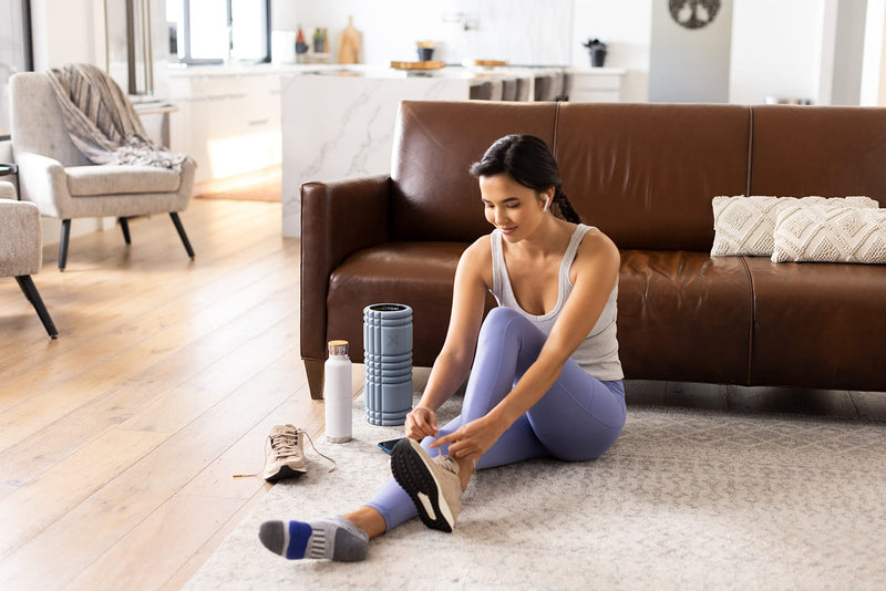 TRIGGERPOINT Recycled Grid Foam Roller for Exercise, Deep Tissue Massage and Muscle Recovery, Original (13-Inch), Blue - BeesActive Australia