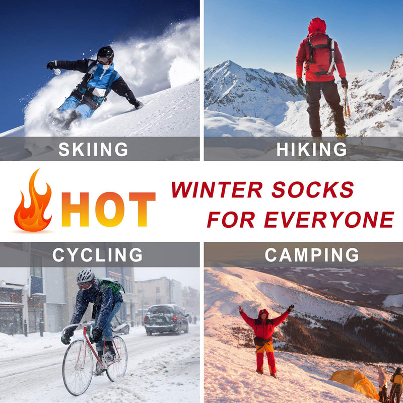 Thermal Socks for Men, Thick Warm Cold Weather Heated Socks for Winter P-concrete Grey (2 Pairs) - BeesActive Australia