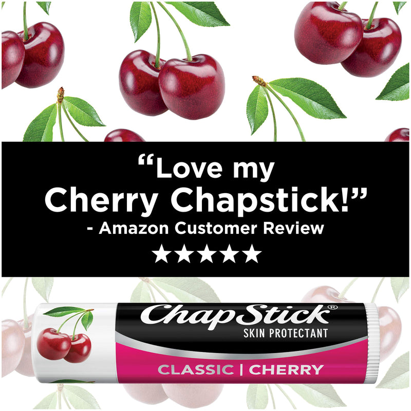 ChapStick Classic Cherry Lip Balm Tube, Flavored Lip Balm for Lip Care on Chafed, Chapped or Cracked Lips, Cherry, Red, 0.15 Oz (Pack of 3) 3 Count (Pack of 1) - BeesActive Australia