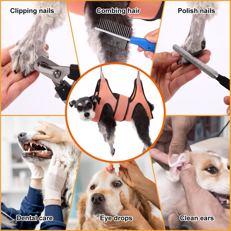 Kkiimatt Dog/Cat Grooming Hammock Harness,Dog Grooming Harness for Puppy&Small Dogs Cat, Dog Nail Trimming Hammock with Nail Clippers/File Dog Grooming Sling with Wide Strap Sewed on Pet Restraint Bag - BeesActive Australia