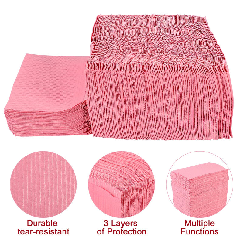 Healifty 110-120pcs Dental Bibs Disposable Waterproof Patient Bibs Dental Scarf Towel for Dentist Clinic Use (Pink) - BeesActive Australia