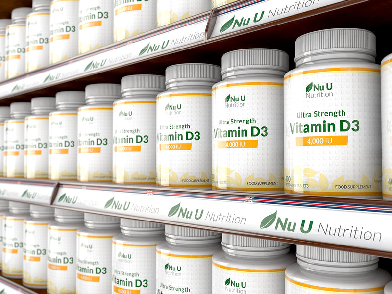 Vitamin D3 4000 IU - 400 Tablets - High Strength 100 mcg Vitamin D Tablets, Vegetarian, 13 Month Supply, Easy to Swallow Micro Tablets, Immune System, Bone and Muscle Function Support - BeesActive Australia