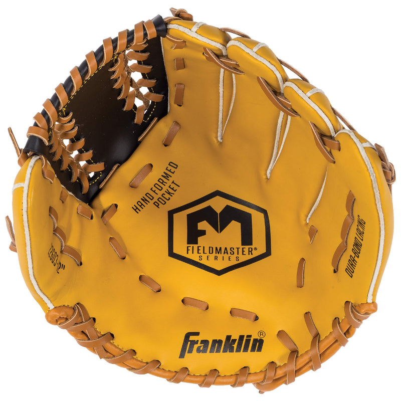 [AUSTRALIA] - Franklin Sports Baseball and Softball Glove - Field Master - Baseball and Softball Mitt Right Handed Thrower 12" - Trapeze Web Tan 