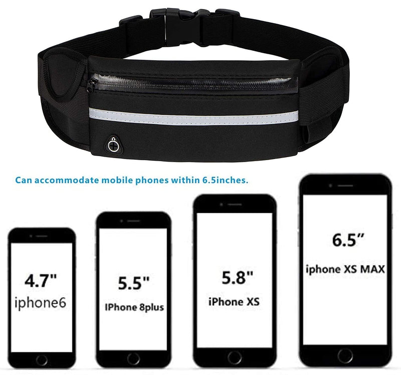 Generico, Sports Fanny Pack, Waist Bag For Running, Excercise Belt for cell phone, money, keys, Training Bag for cycling, travel, Black, Adjustable, for men, for women - BeesActive Australia