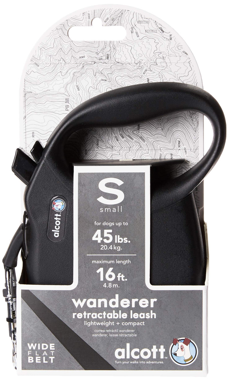 Alcott Wanderer Retractable Leash Small Black - BeesActive Australia