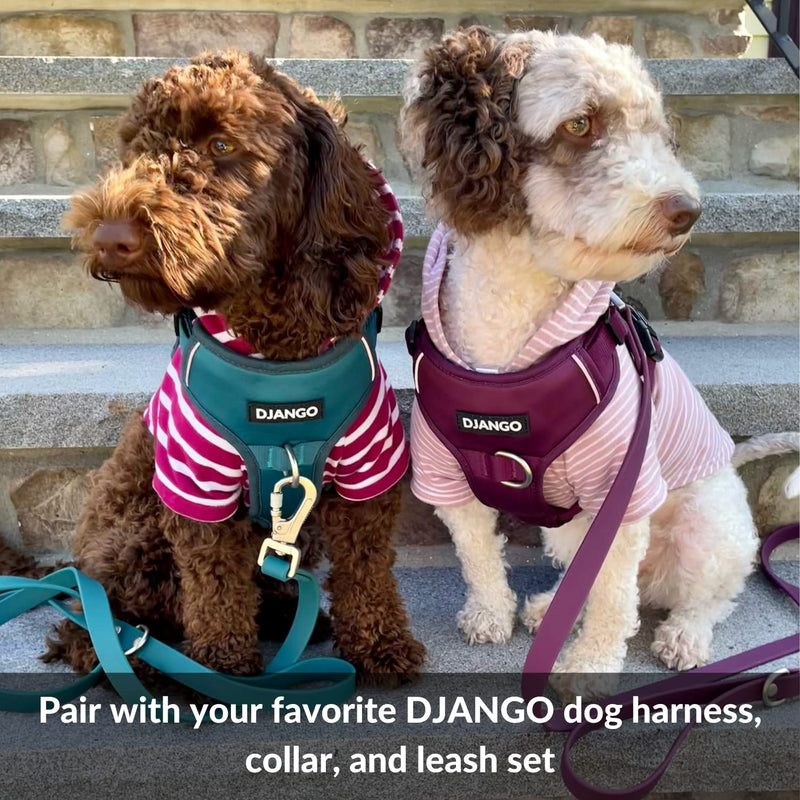 DJANGO Dog Hoodie and Super Soft and Stretchy Sweater with Elastic Waistband and Leash Portal Small Boysenberry - BeesActive Australia