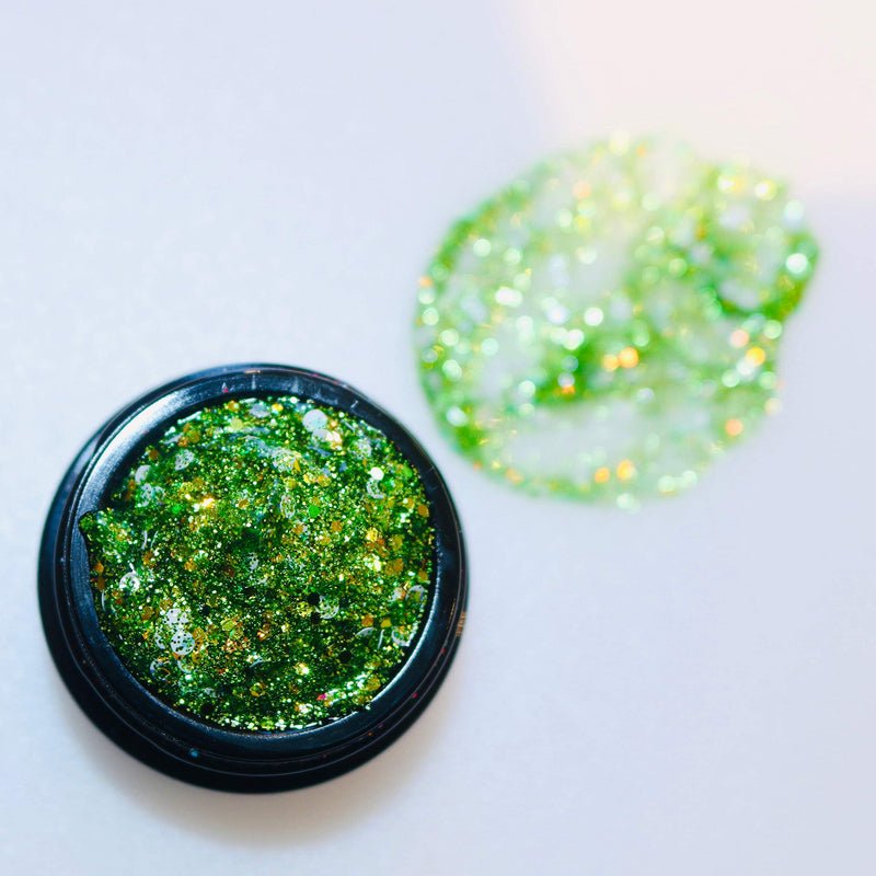 CJP Beauty Eyeshadow Chunky Glitter - 14g / 0.49 oz - Certified Cruelty and Gluten-Free and Vegan-Friendly | Self-Adhesive and Quick-Dry for Eyes, Face, Body, Hairs, and Nails - Envious Green - BeesActive Australia