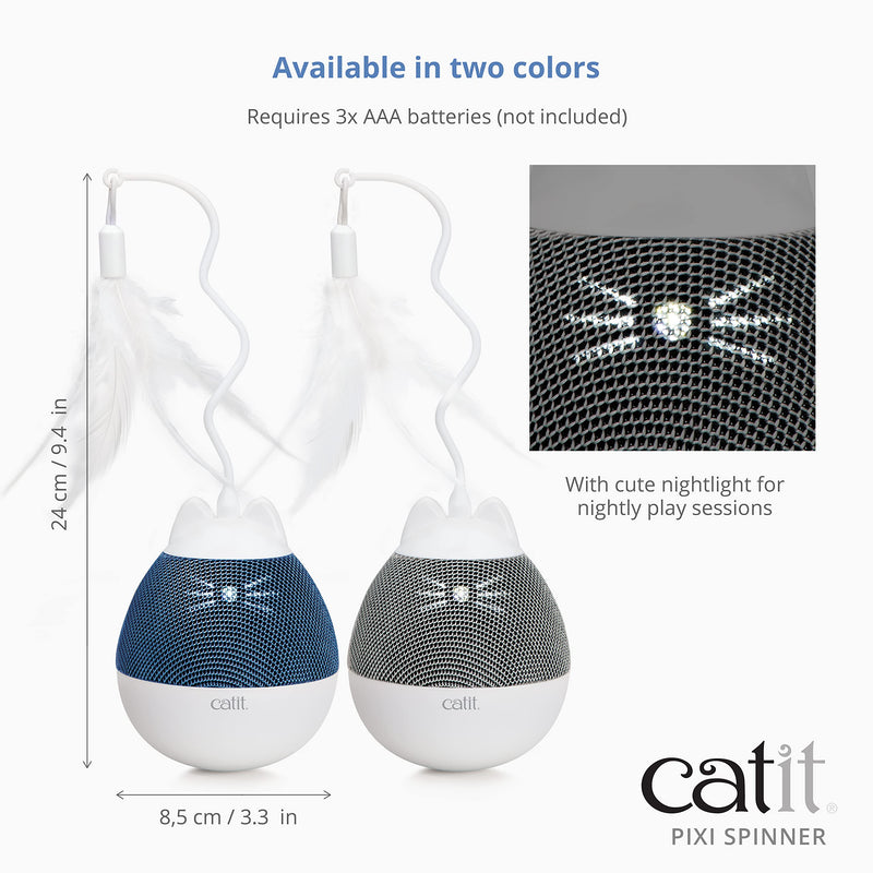 Catit PIXI Spinner, Treat Dispensing Cat Toy, Blue - BeesActive Australia