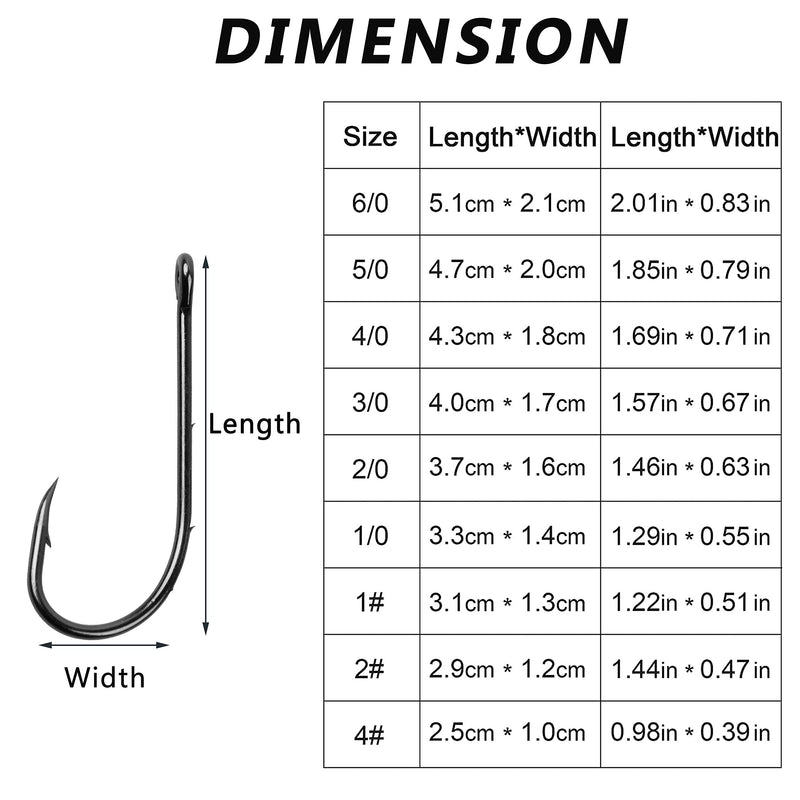 Baitholder Fishing Hooks,120pcs Barbed Long Shank Beak Baitholder Hooks Size 4-6/0 Carbon Steel Offset Jig Fish Hooks 2 Barbs for Saltwater Freshwater 2/0 120PCS - BeesActive Australia