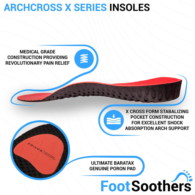Edison Elite XXII Elite Podiatry® ArchCrossX Arch-support orthotic insoles For heel pain, plantar fasciitis, knee and backpain insoles! UK L: 9-10.5 - BeesActive Australia