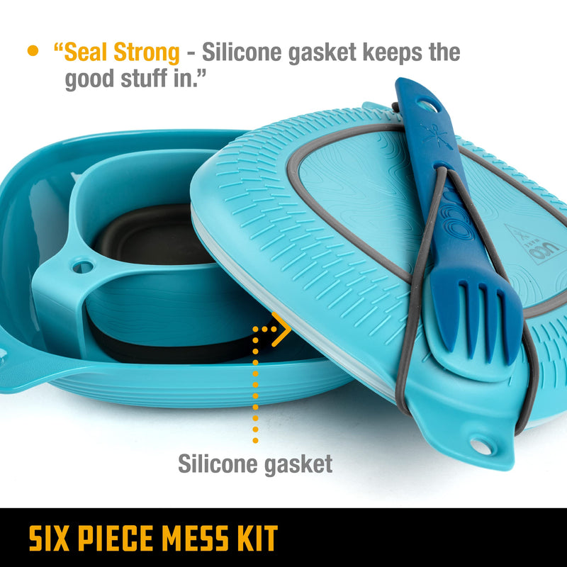 UCO 6-Piece Camping Mess Kit with Bowl, Plate, Camp Cup, and Switch Spork Utensil Set - BeesActive Australia