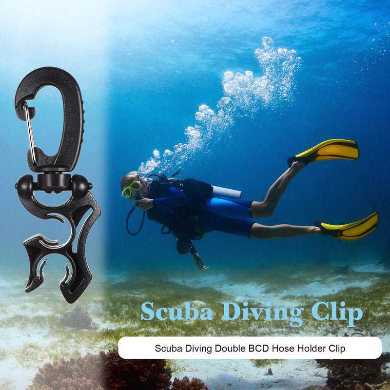 Weewooday 3 Pieces Scuba Diving Hose Holder Clip Scuba Diving Double BCD Hose Clip with Snap Hook Buckle for Dive Snorkeling Accessories - BeesActive Australia