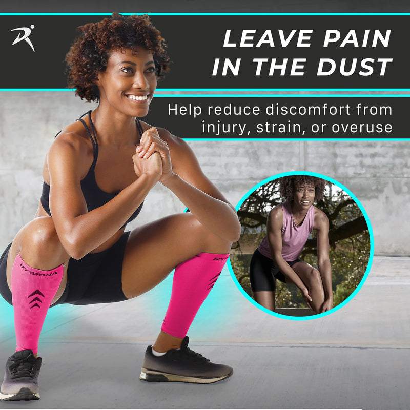 Rymora Leg Compression Sleeve, Calf Support Sleeves Legs Pain Relief for Men and Women, Comfortable and Secure Footless Socks for Fitness, Running, and Shin Splints – Black, X-Large (One Pair) - BeesActive Australia