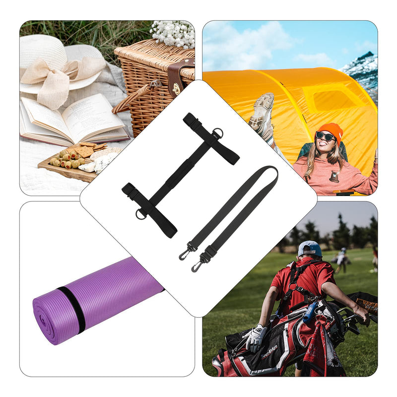 Cosmos Portable Yoga Mat Strap with Handle Picnic Blanket Strap for Camping Festivals Picnics Motorcycle Bedroll Adjustable Straps Roll Bundle Carrier, Black, OD-MAT-HO - BeesActive Australia