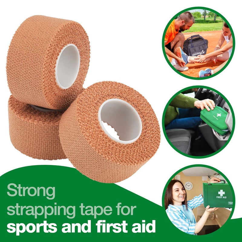 HypaBand Tan EAB First Aid Tape Tearable Strapping First Aid Tape, Small (2.5 cm x 4.5 m) - Pack of 3 Rolls Small (2.5cm) - BeesActive Australia