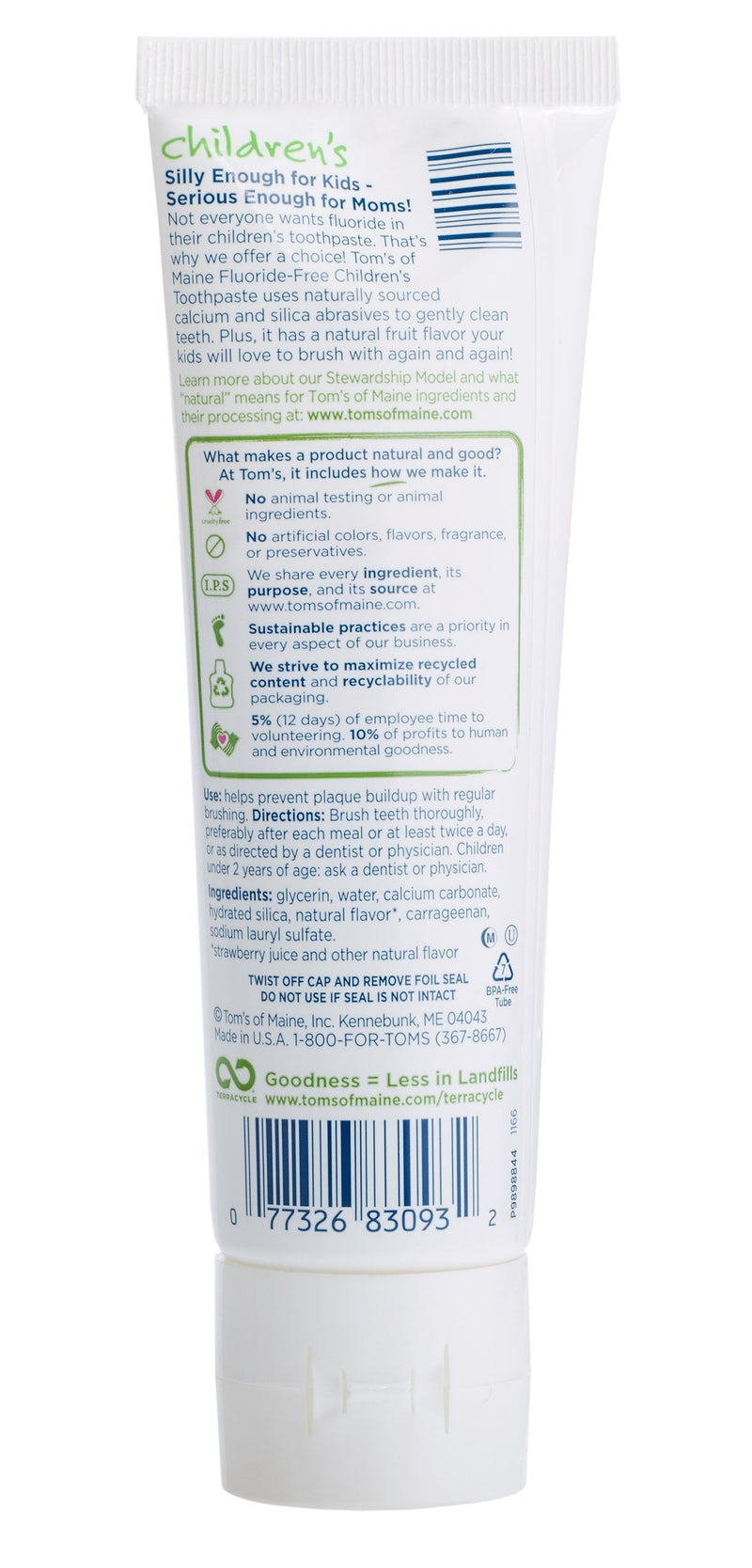Tom's of Maine Fluoride Free Children's Toothpaste Silly Strawberry 4.2-Ounce (Pack of 3) - BeesActive Australia