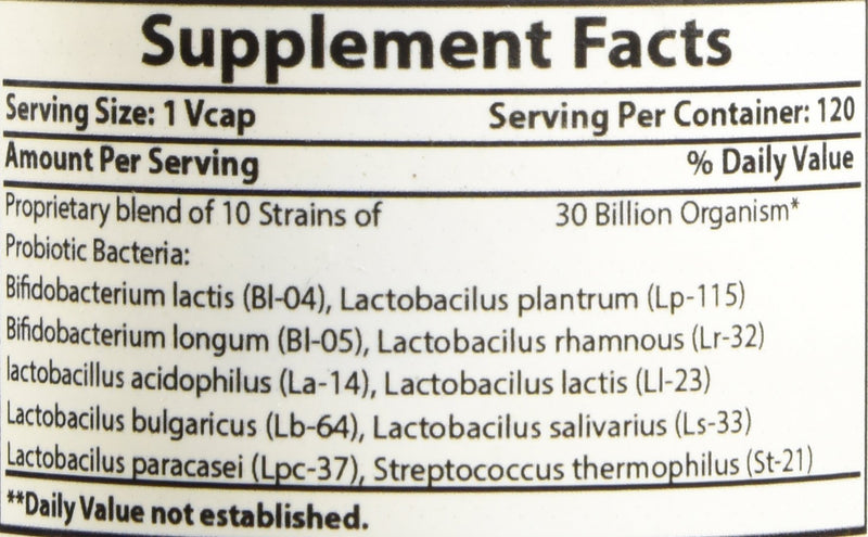Best Naturals Probiotic 10 Strains & 30 Billion CFU Intestinal Flora, 120 Veggie Capsules - Shelf Stable probiotic (4146365) 120 Count (Pack of 1) - BeesActive Australia