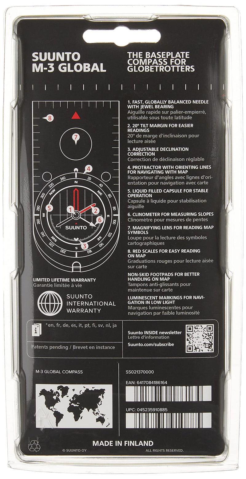 SUUNTO M-3 Compass: Quality, precision compass for demanding conditions Metric & Imperial Global - BeesActive Australia