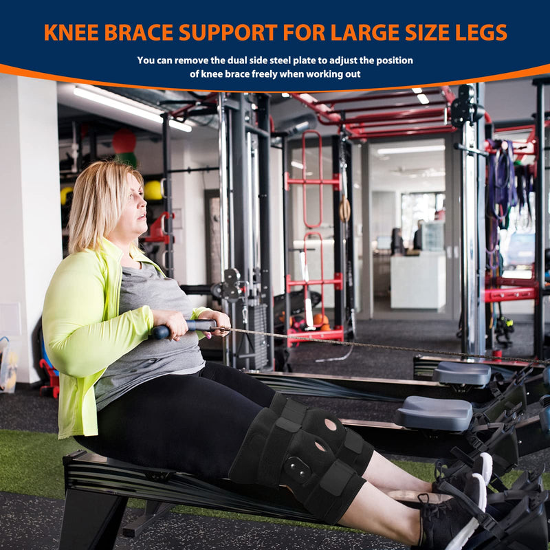 2 Pack Plus Size Knee Brace, Knee Braces for Knee Pain Plus Size. Knee Support for Women Men with Removable Dual Side Stabilizers. Relieves Meniscus Tear, Arthritis, Tendonitis Pain (Adjustable Strap) XX-Large - BeesActive Australia