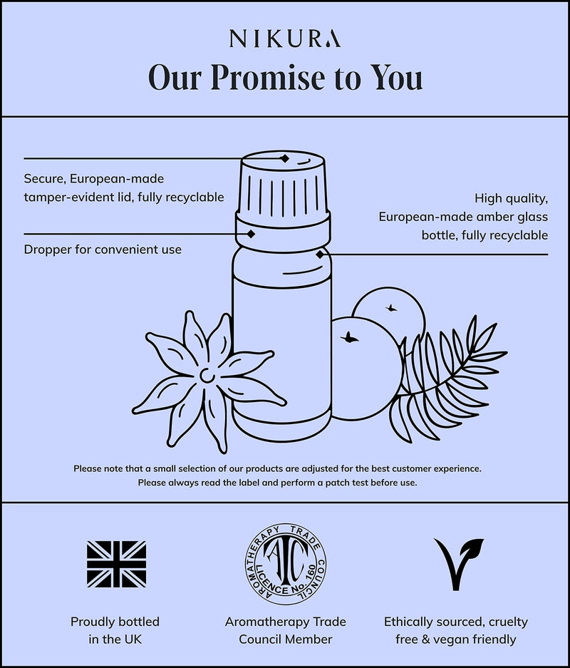 Nikura Insect Bug Repellent Essential Oil Blend - 10ml | Made from 100% Pure Citronella, Lavender, Lemongrass & Peppermint | Perfect for Aromatherapy, Diffuser, Repelling | Vegan & UK Made 10 ml (Pack of 1) - BeesActive Australia