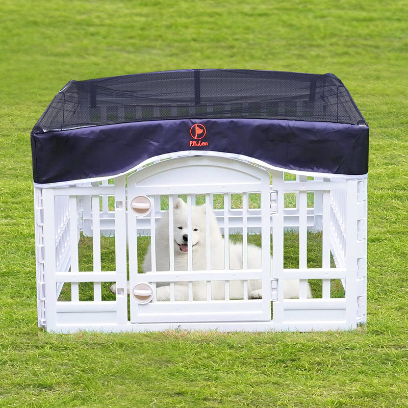 Dog Playpen Mesh Top Cover Pet Play Pen Cover-Keeps Pet Secure from UV Provides Shade Prevents Escape Pet Pen Cover Indoor Outdoor Black Fits 24 32 36 Inch Playpen-[PLAYPEN NOT Included!!!] 36 Inch 4 Panel Black - BeesActive Australia