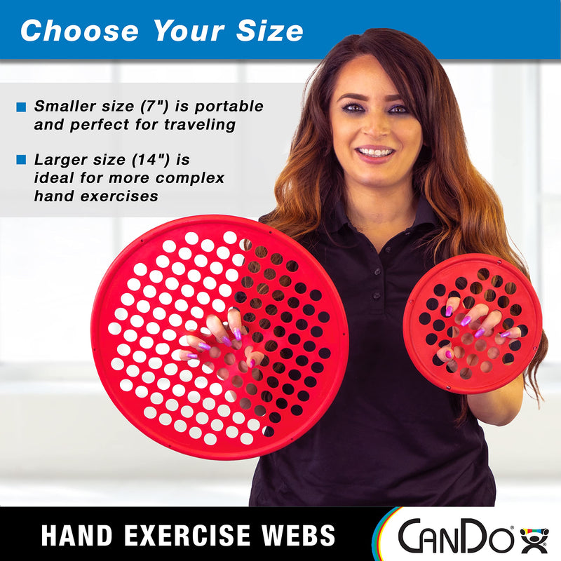 Cando® 10-0862 Power-Web - Hand Grip Trainer, Hand strengthener, diameter 17 cm, red (light) - BeesActive Australia