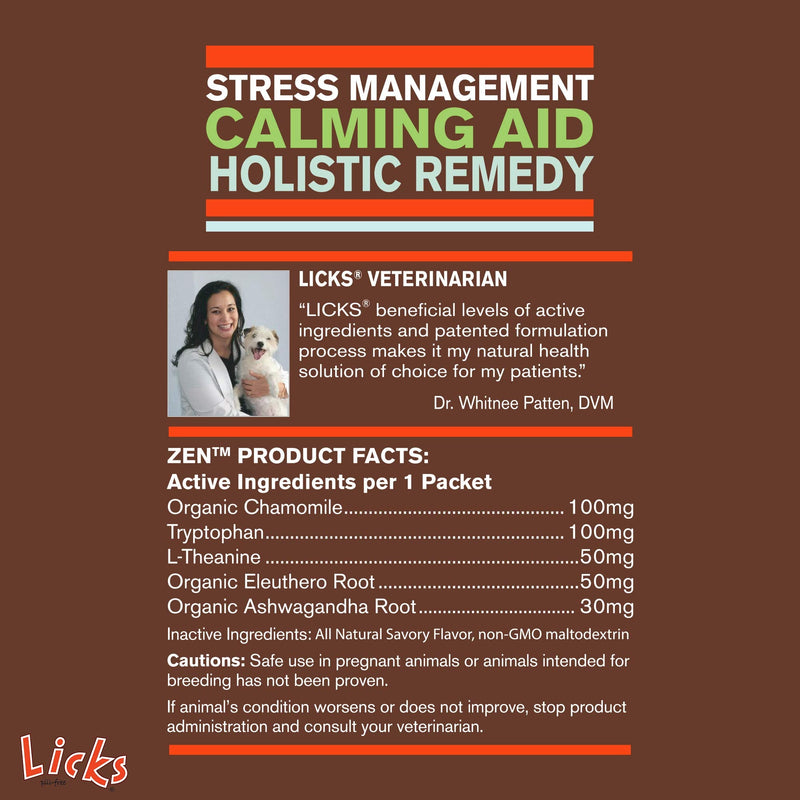 Licks Pill Free Zen Dog Calming - Calming Aid Supplements for Aggressive Behavior and Nervousness - Calming Dog Treats for Stress Relief & Dog Health - Gel Packets Chicken 15 Pack - BeesActive Australia